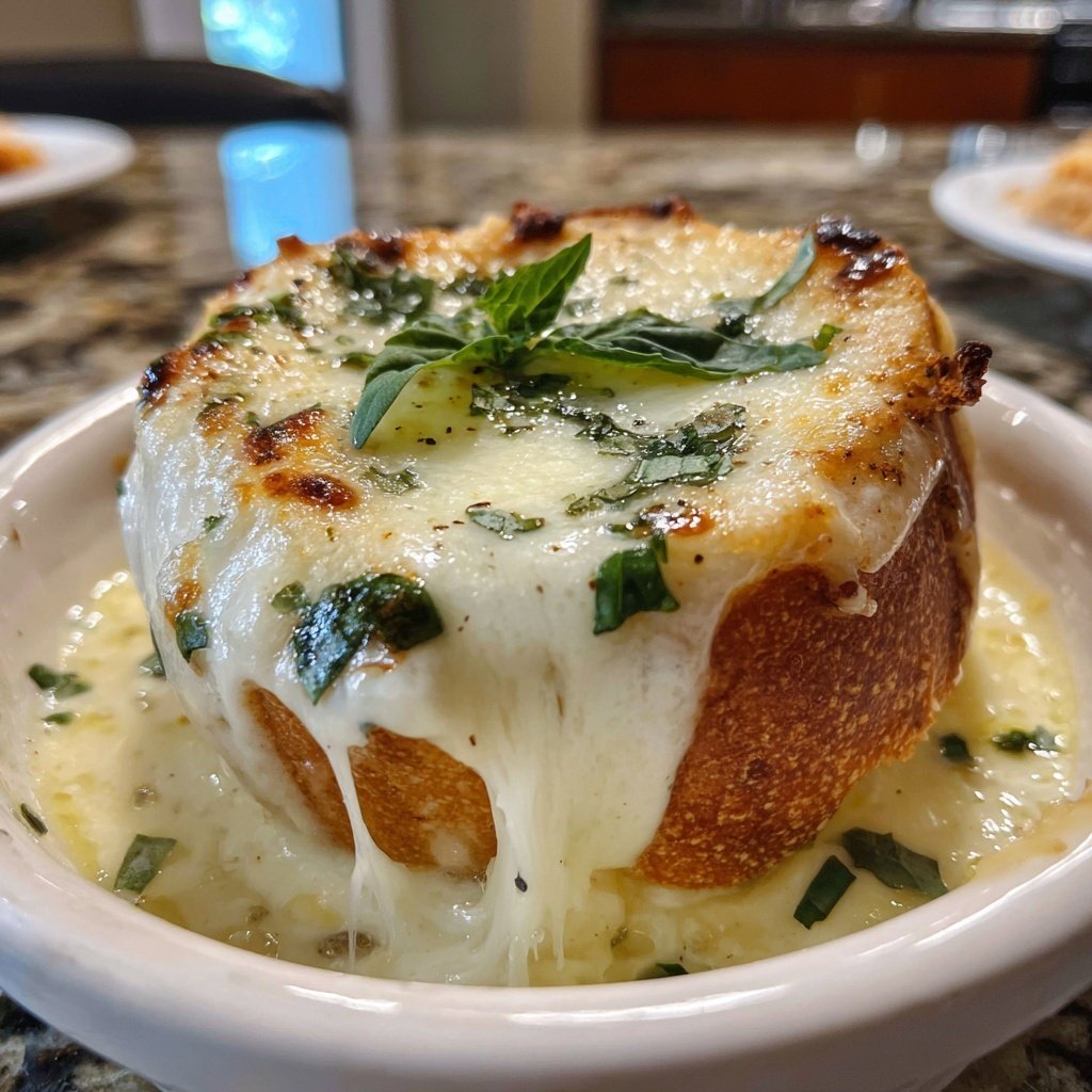 Fondue with Mozzarella and Basil
