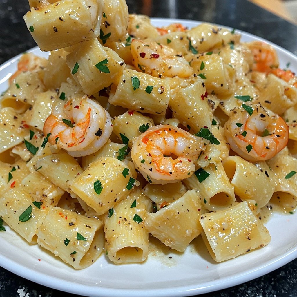 15-Minute Garlic Shrimp Pasta