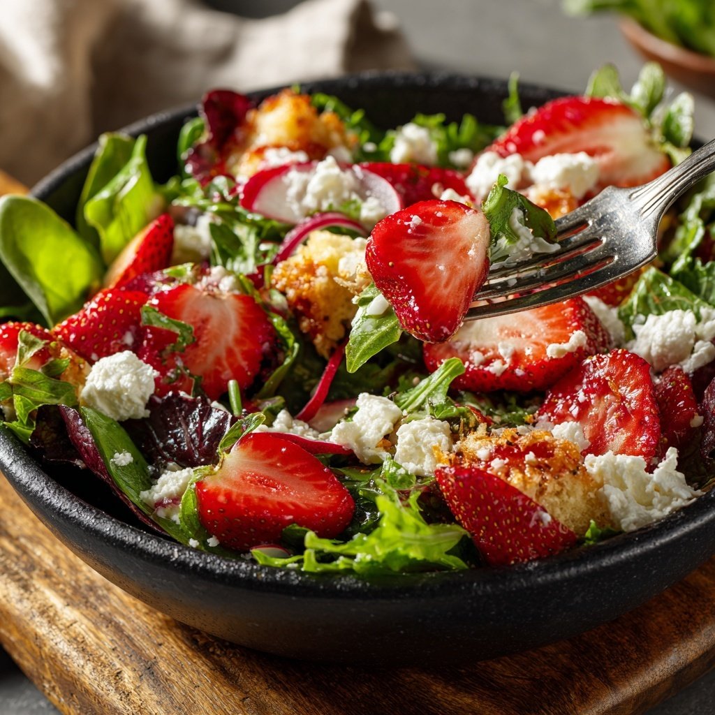 Salad with Strawberries and Goat Cheese