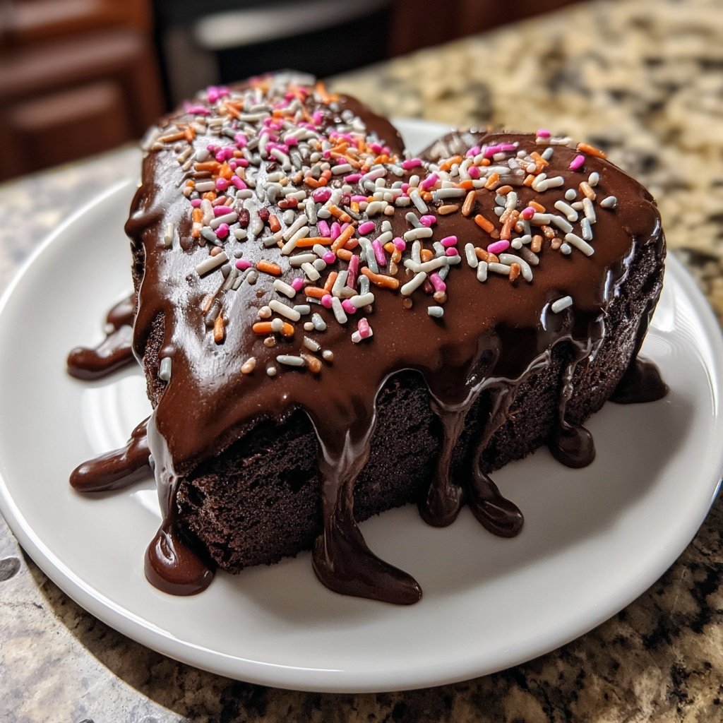 Heart-Shaped Chocolate Cake