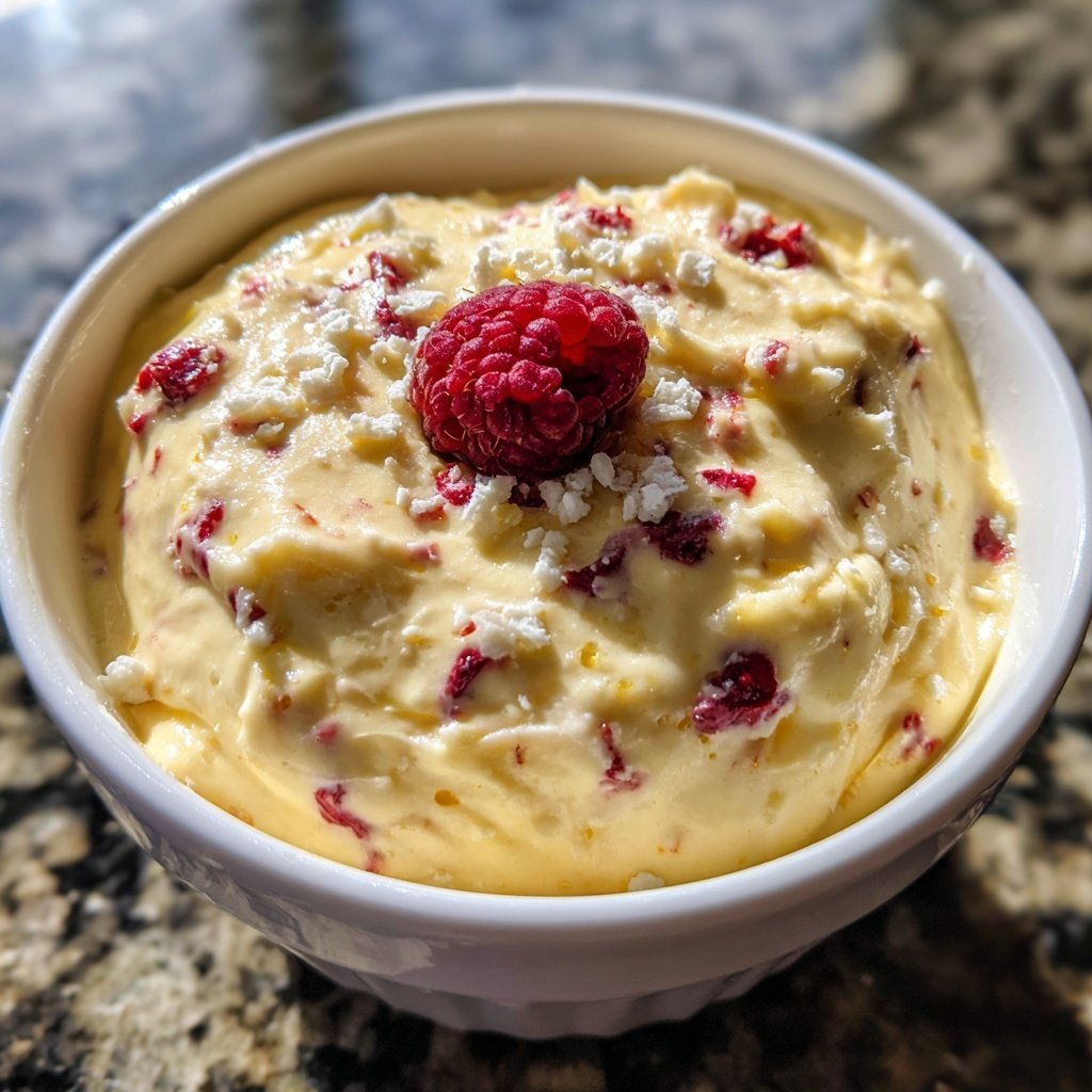 White Chocolate Mousse with Raspberry