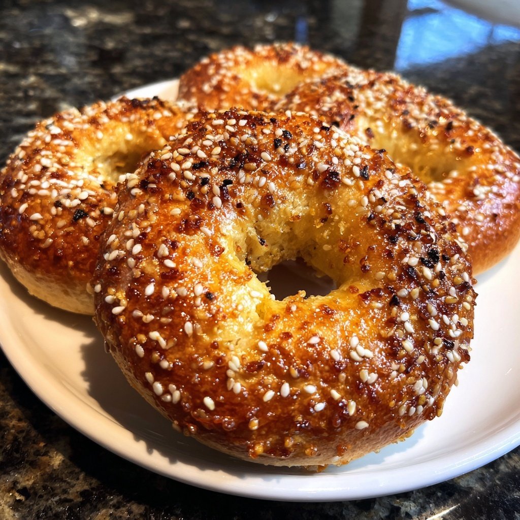 Air Fryer Protein Bagels