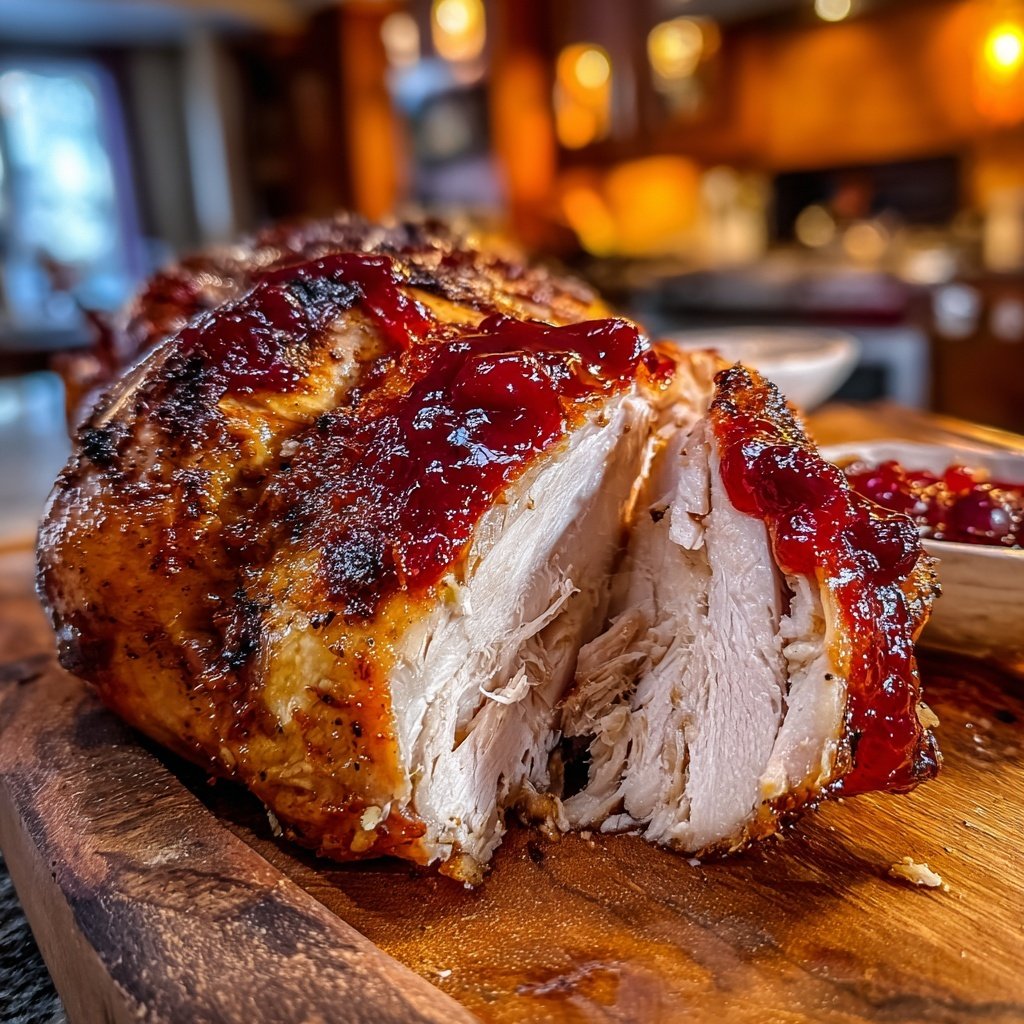 Roasted Turkey with Cranberry Glaze