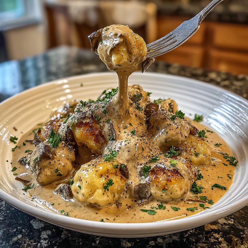 Valentine Dinner Truffle Mushroom Gnocchi
