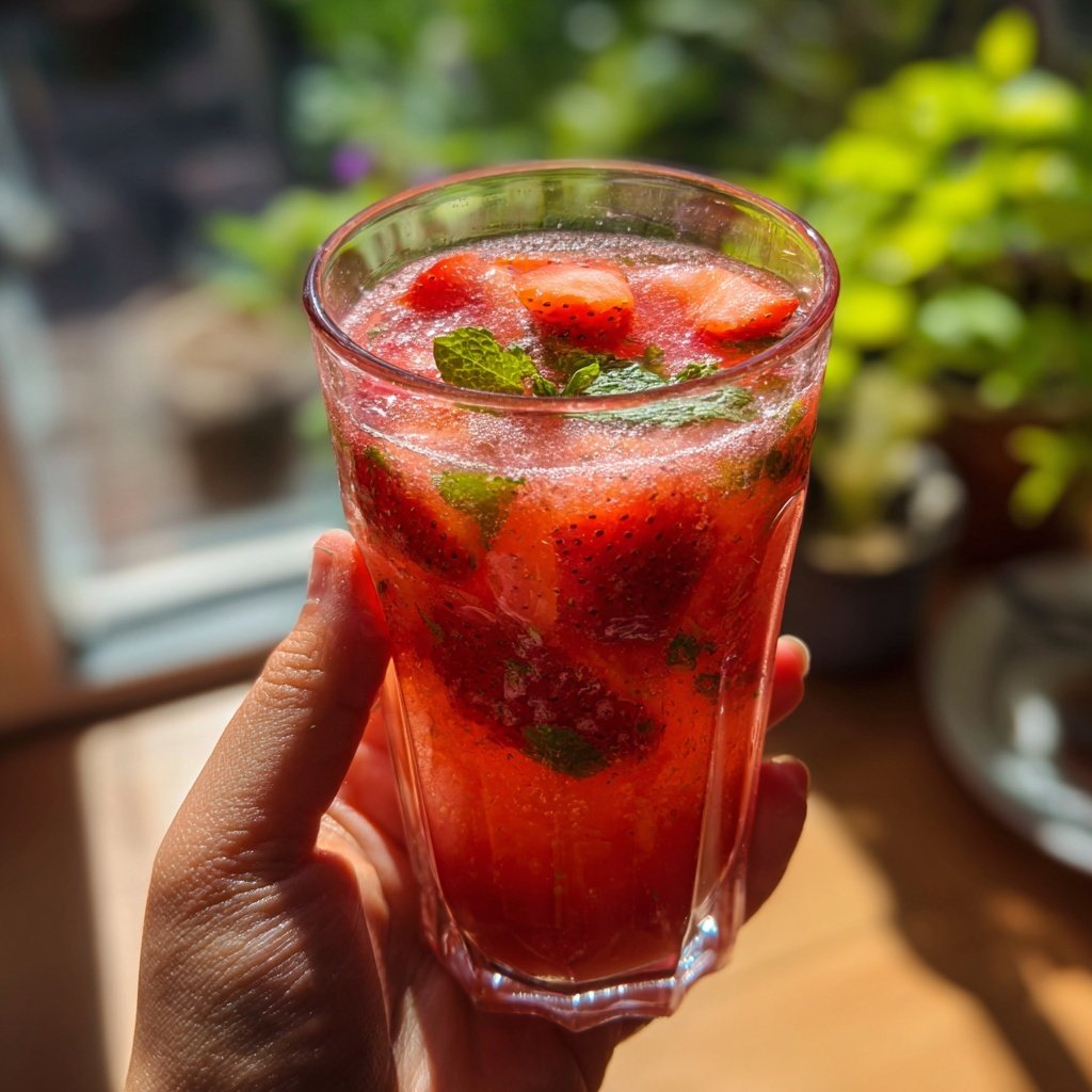 Light Strawberry Spring Drink